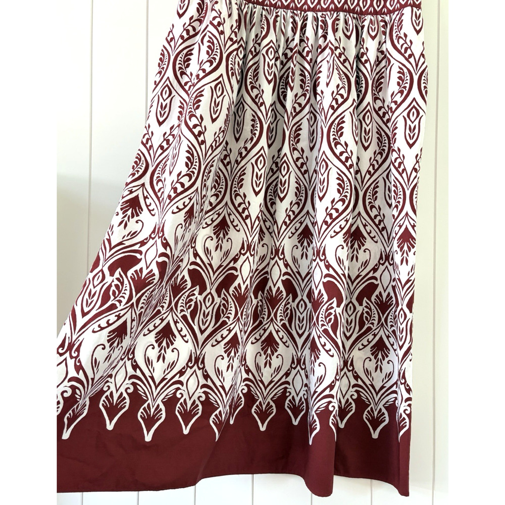 Talbots Modern Cotton Poplin Fit & Flare Maxi Dress Bohemian Medallion 16 Petite - Picture 10 of 10